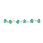 CHG-143-GO 18K Gold Overlay Beading & Extender Green Onyx Chain Beads Bali Designs Inc